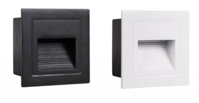 Trin 240V Med Square Recessed LED Step Light. Black, White IP54